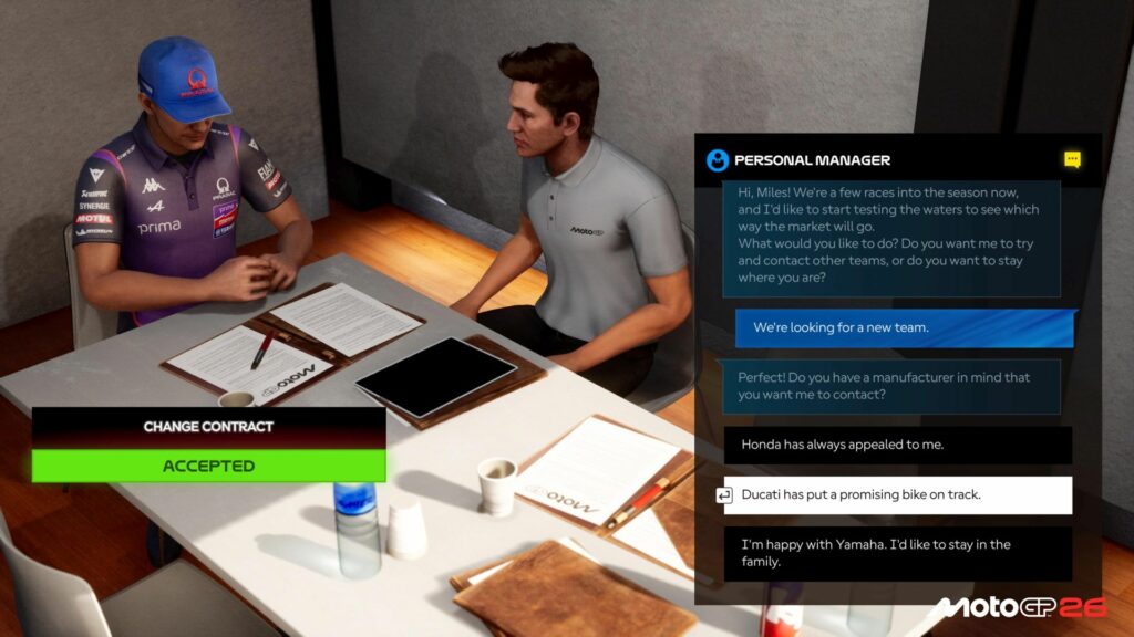 MotoGP 26 (PS5) Test 5 Vertragsverhandlungen