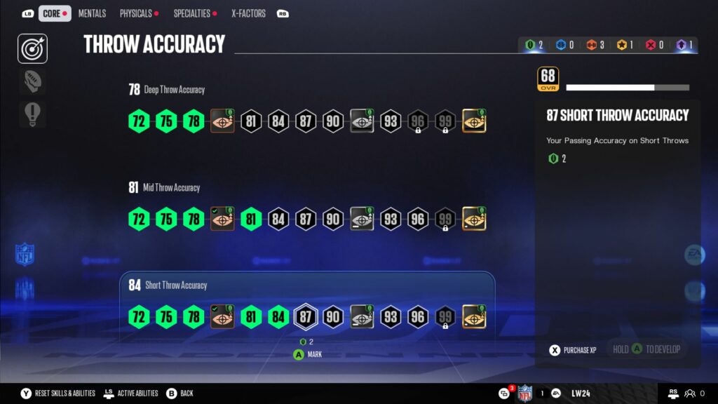 Madden NFL 27 (PS5) Test 2 Skill Tree in Madden NFL 27