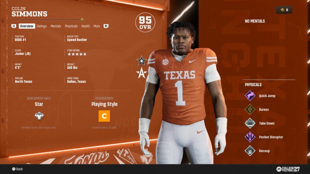 EA Sports College Football 27 (PS5) Test 6 Verbesserung der eigenen Fähigkeiten